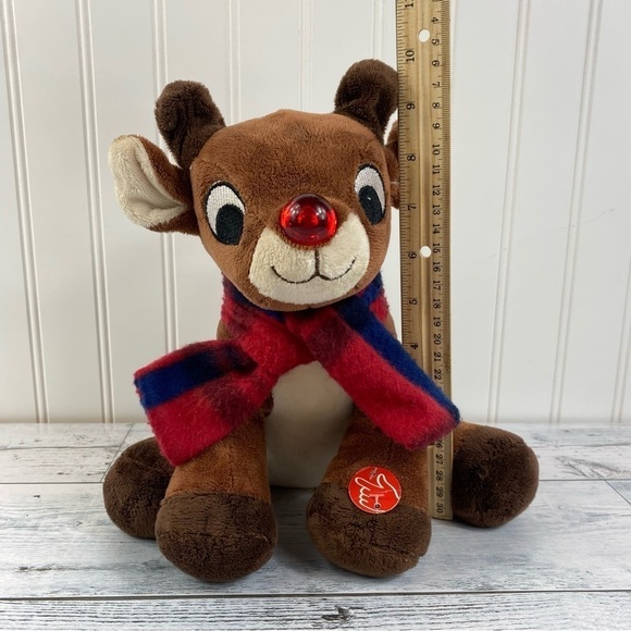 Rudolph the Red-Nosed Reindeer Stuffed Plush by DanDee Musical Nose Lights Up - Picture 10 of 11